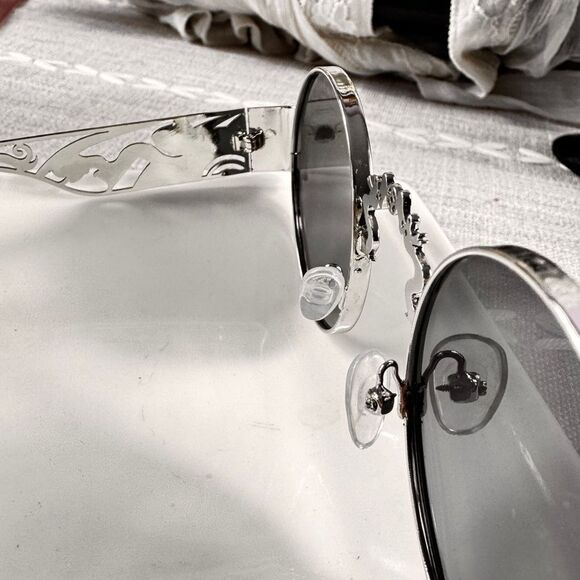 Zara Silver Safari Sunglasses with Black Accents - Picture 3 of 15